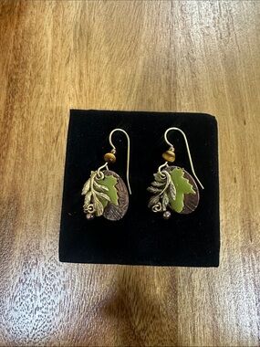 Silver Forest mixed-metal botanical dangle earrings